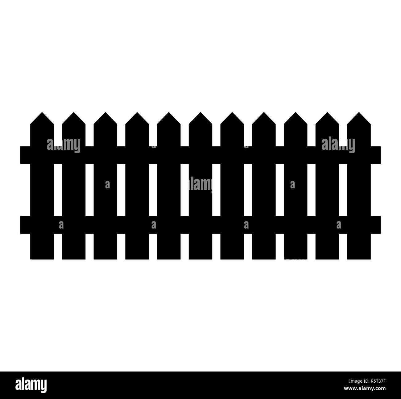 Holzzaun silhouette isoliert Vektor symbol Icon Design. Schöne Abbildung auf weißem Hintergrund Stockfoto