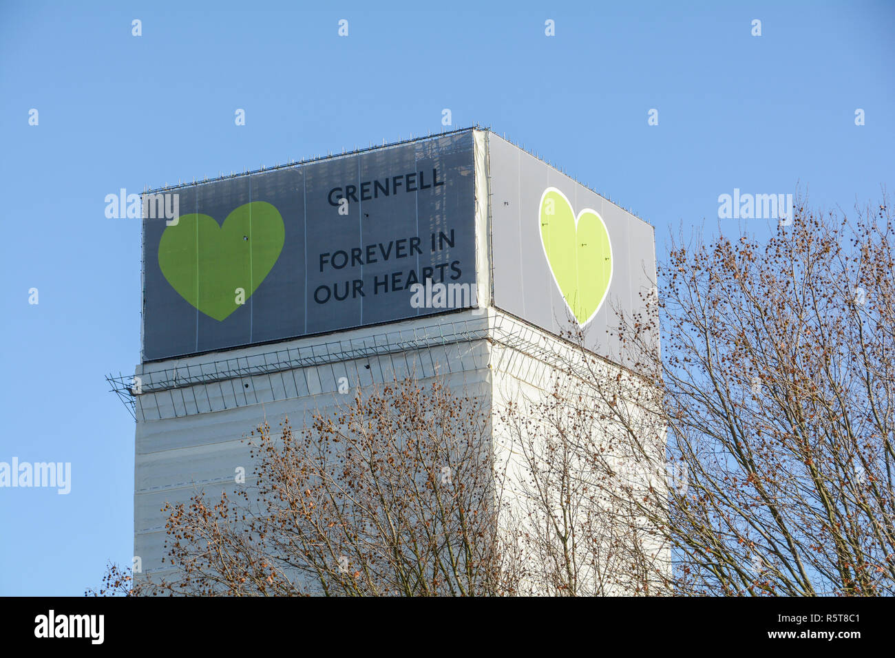 Grenfell Turm - Für immer in unseren Herzen, London, UK Stockfoto