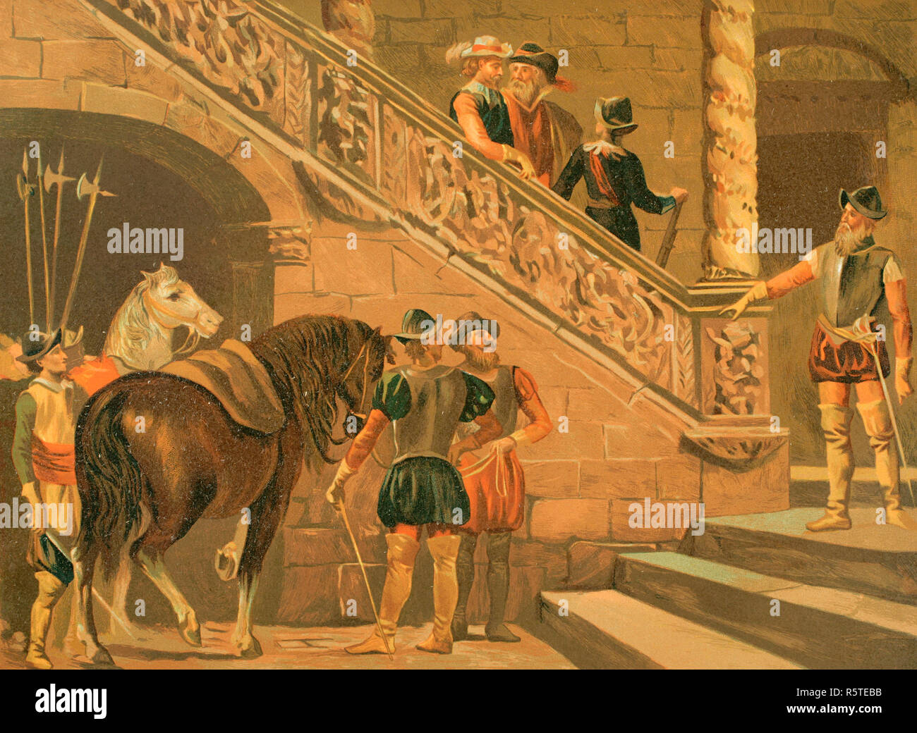 Geschichte Europas, 17. Zoll. Chromolithography. La Civilizacion (der Zivilisation), Band III, 1882. Stockfoto