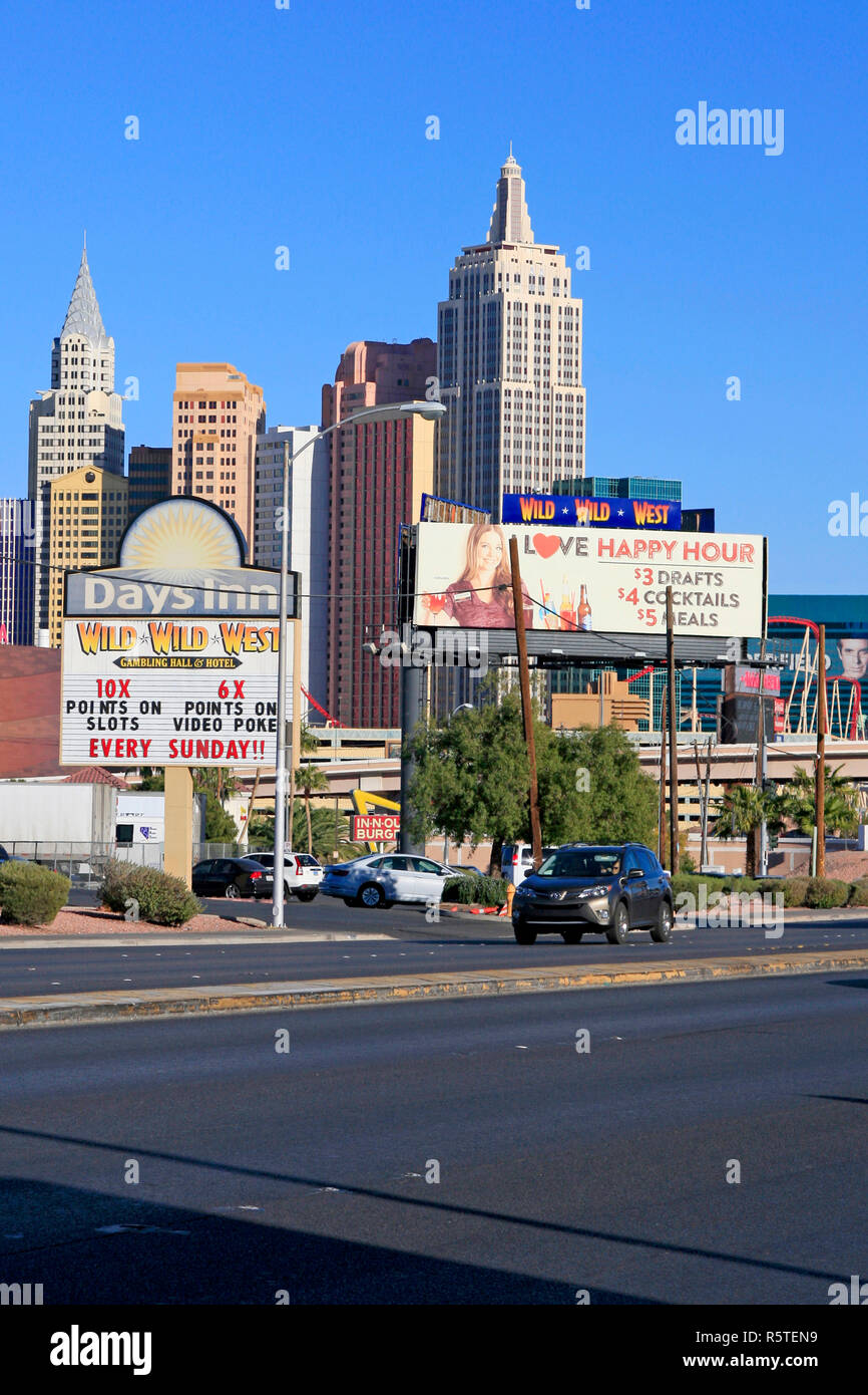 Blick auf New York, New York in den Hintergrund in Las Vegas, Nevada Stockfoto