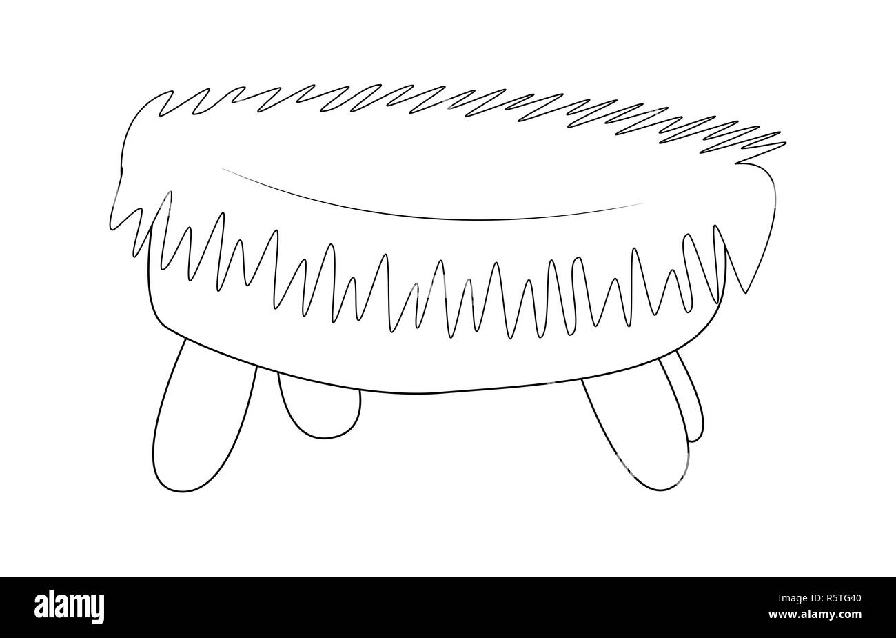 Weihnachten leer Jesus Krippe Umrisse vektor Symbol, Icon Design. Abbildung auf weißem Hintergrund. Stockfoto