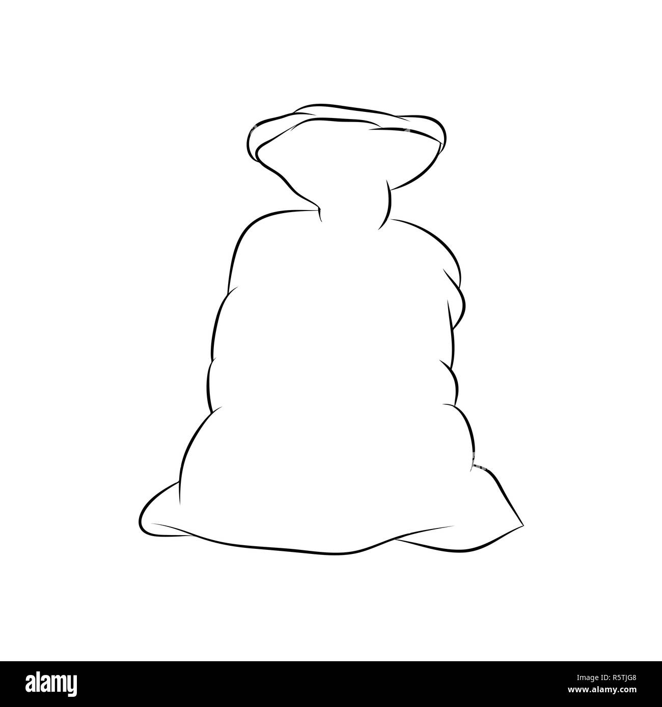 Santa Beutel, Weihnachten leeren Sack Symbol, Symbol, Design Silhouette. Winter Vector Illustration auf weißem Hintergrund. Stockfoto