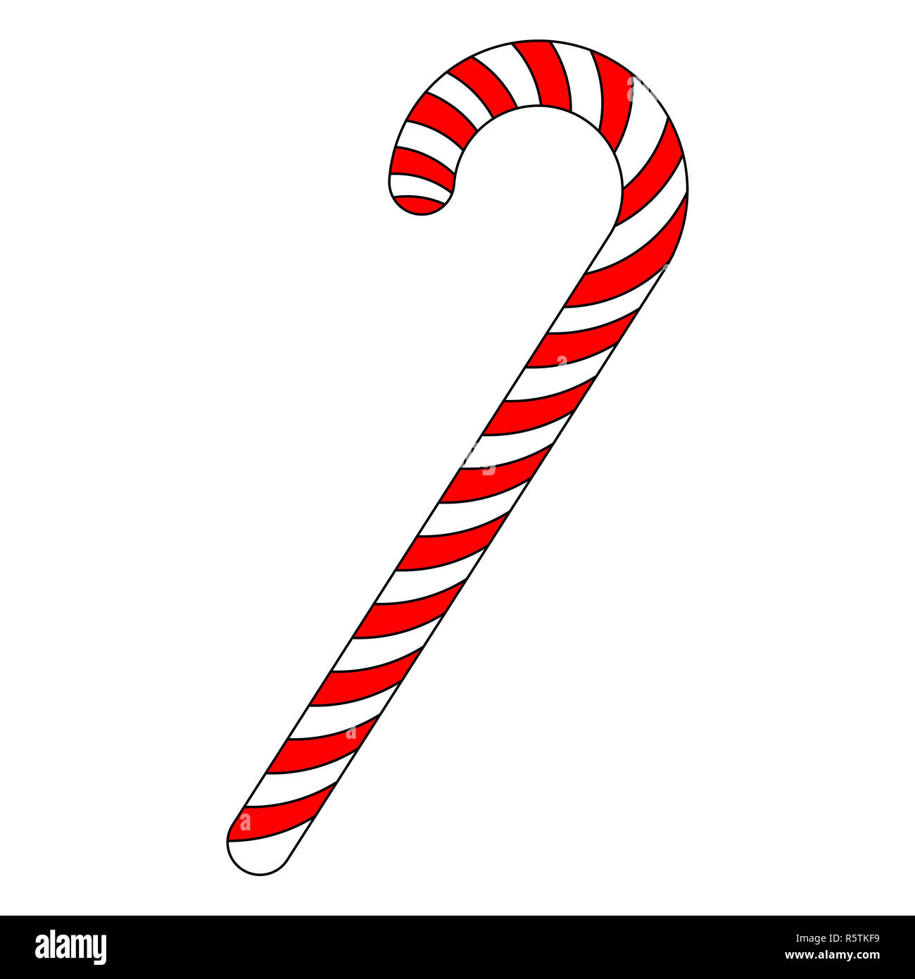 Zuckerstange Gestreiften In Weihnachten Farben. Vector Illustration  Isoliert Auf Einem Weißen Hintergrund Stockfotografie - Alamy