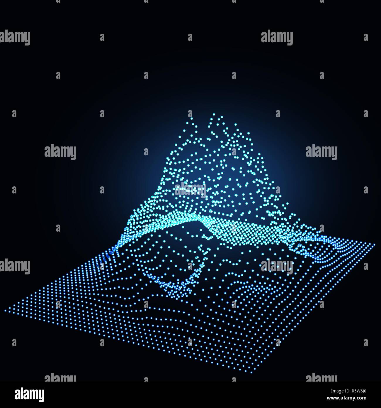 Große Daten. Datenfluss. Drahtmodell Landschaft Muster. Geometrische Gelände Design. Abbildung: Stock Vektor