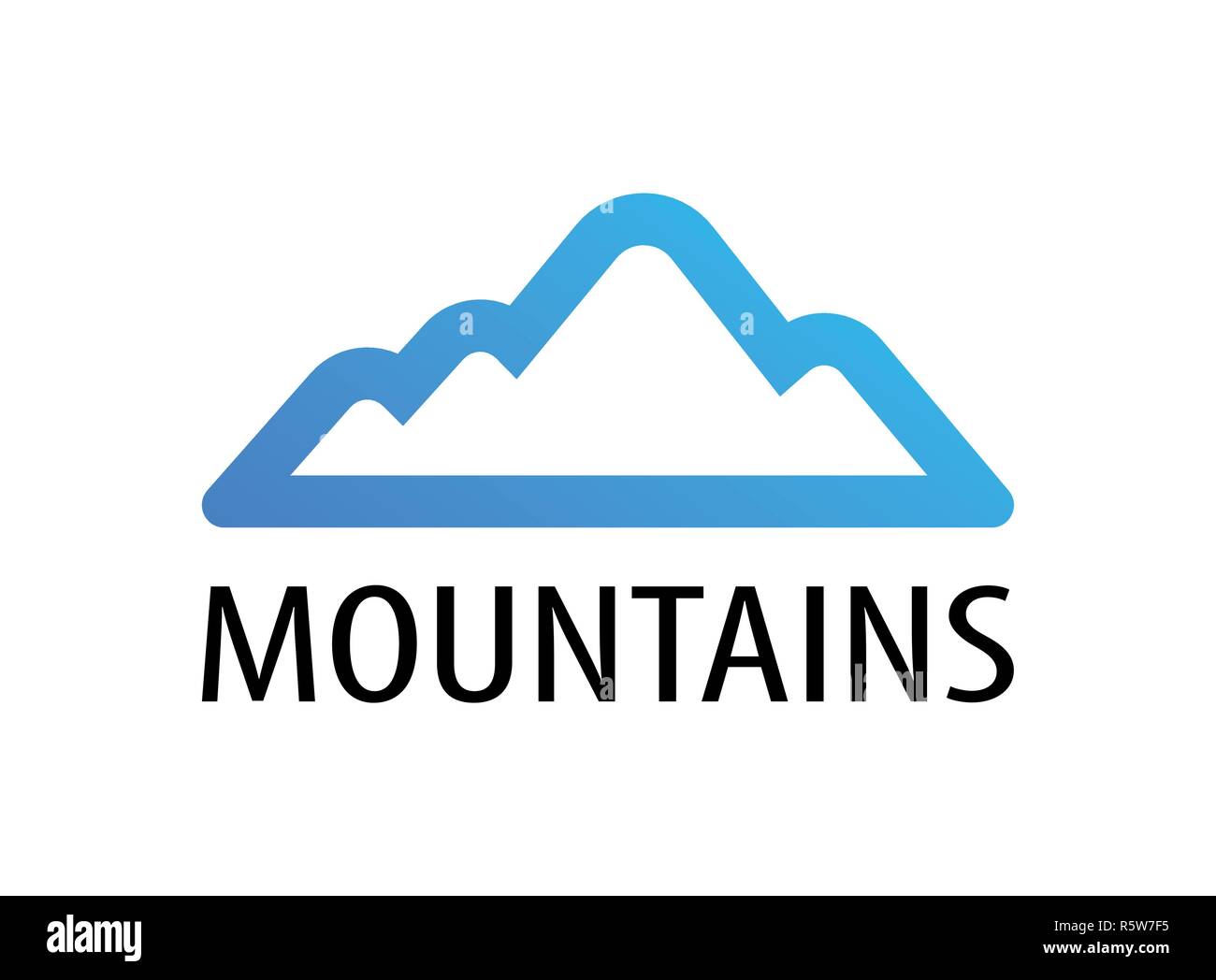 Berge logo Emblem für Tour Dekoration. Vector Illustration blaue Farbe für die Reise in die Berge. Stock Vektor