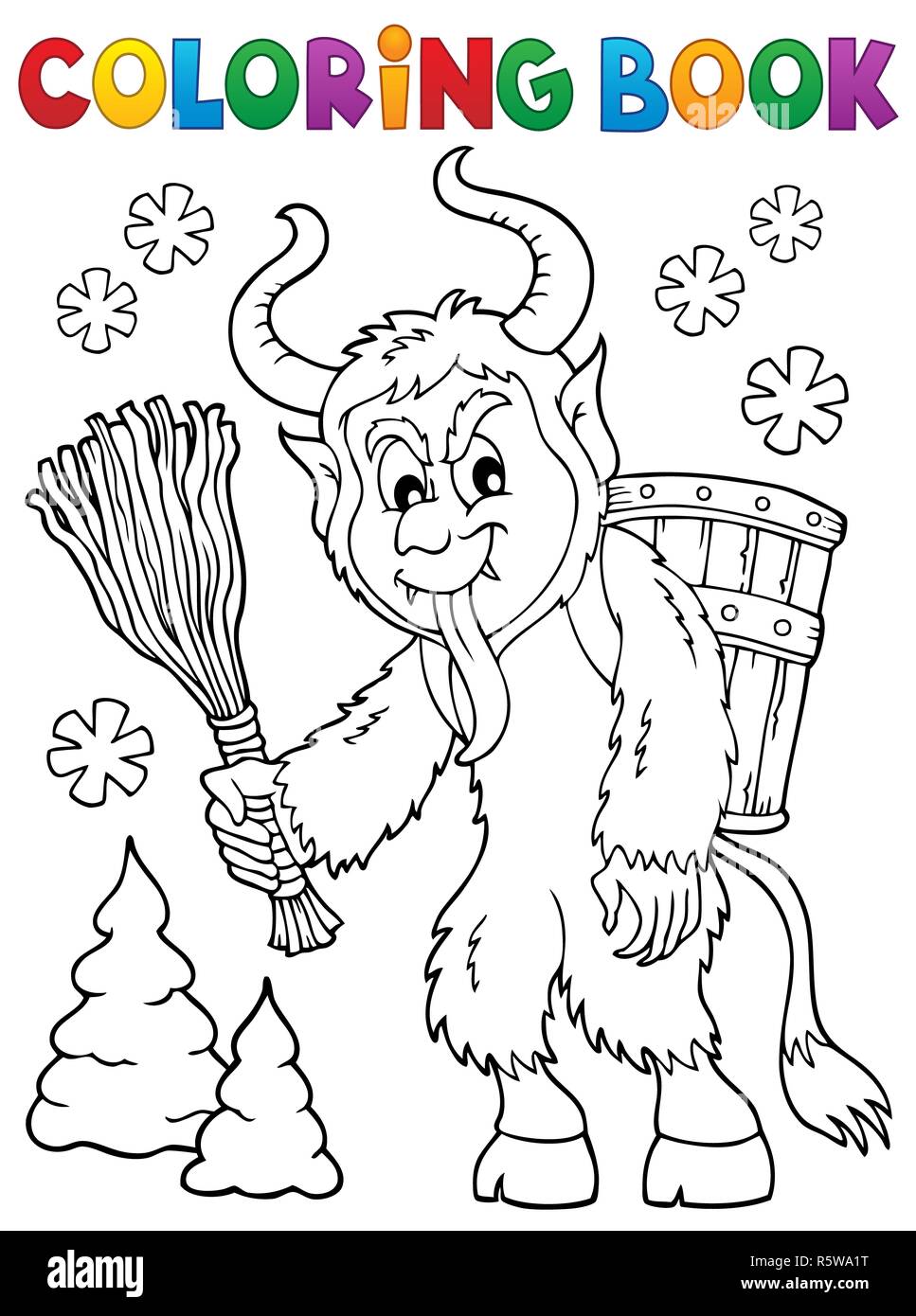 Malbuch Krampus Thema 1 Stockfoto