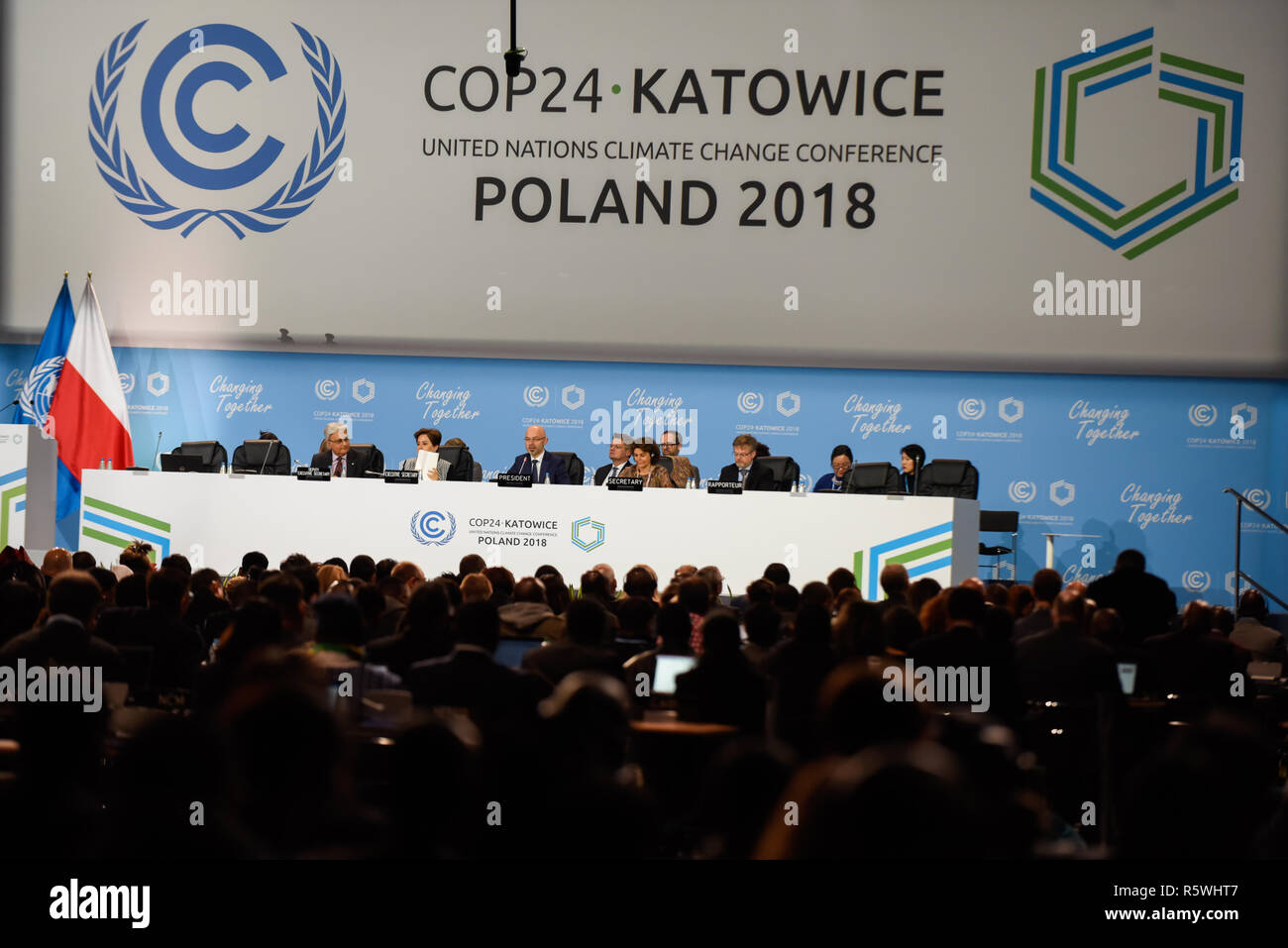 Allgemeine Ansicht der UN COP24 Klimakonferenz 2018. Die 2018 Klimakonferenz der Vereinten Nationen wird zwischen 3. bis 14. in Katowice, Polen statt. Stockfoto