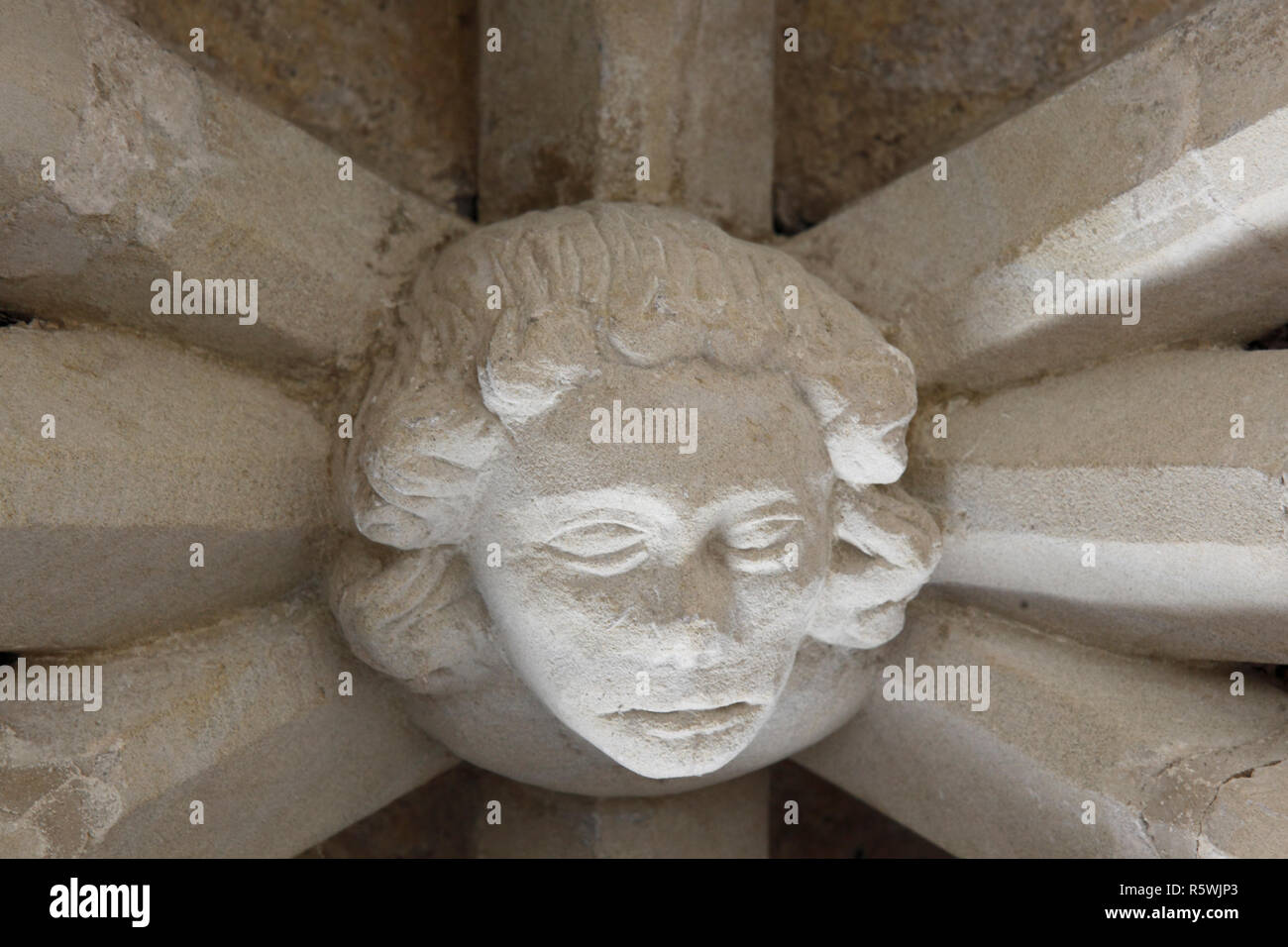 Gestaltete Flächen innerhalb der dreifachen Stein Sedilia versteckt. Verzierten Giebel. Blättrig kreuzblumen. Der hl. Johannes der Täufer Pfarrkirche, Bishopstone, Stockfoto