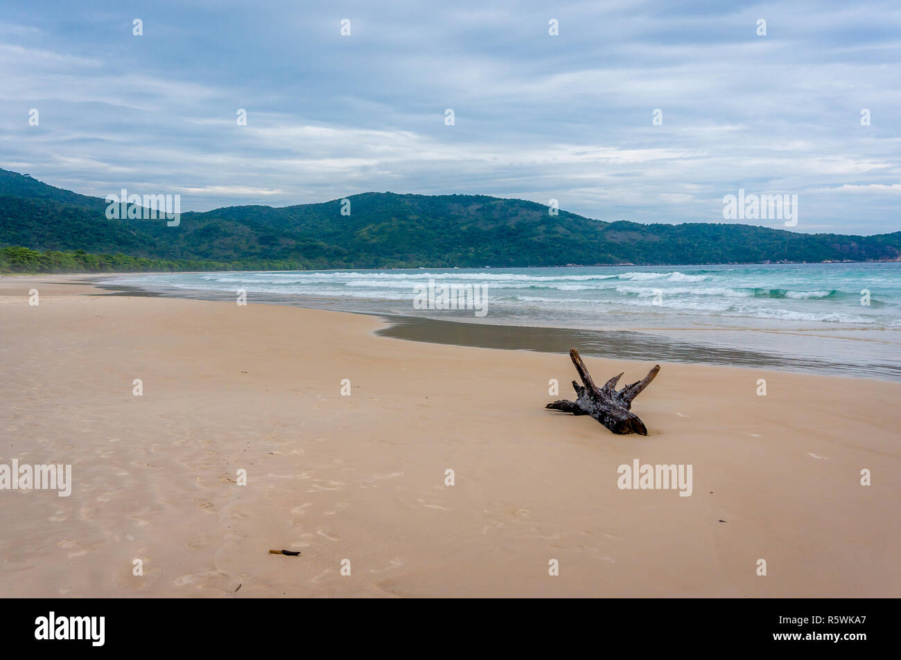 Einsame Lopes Mendes Strand, Ilha Grande, Brasilien Stockfoto