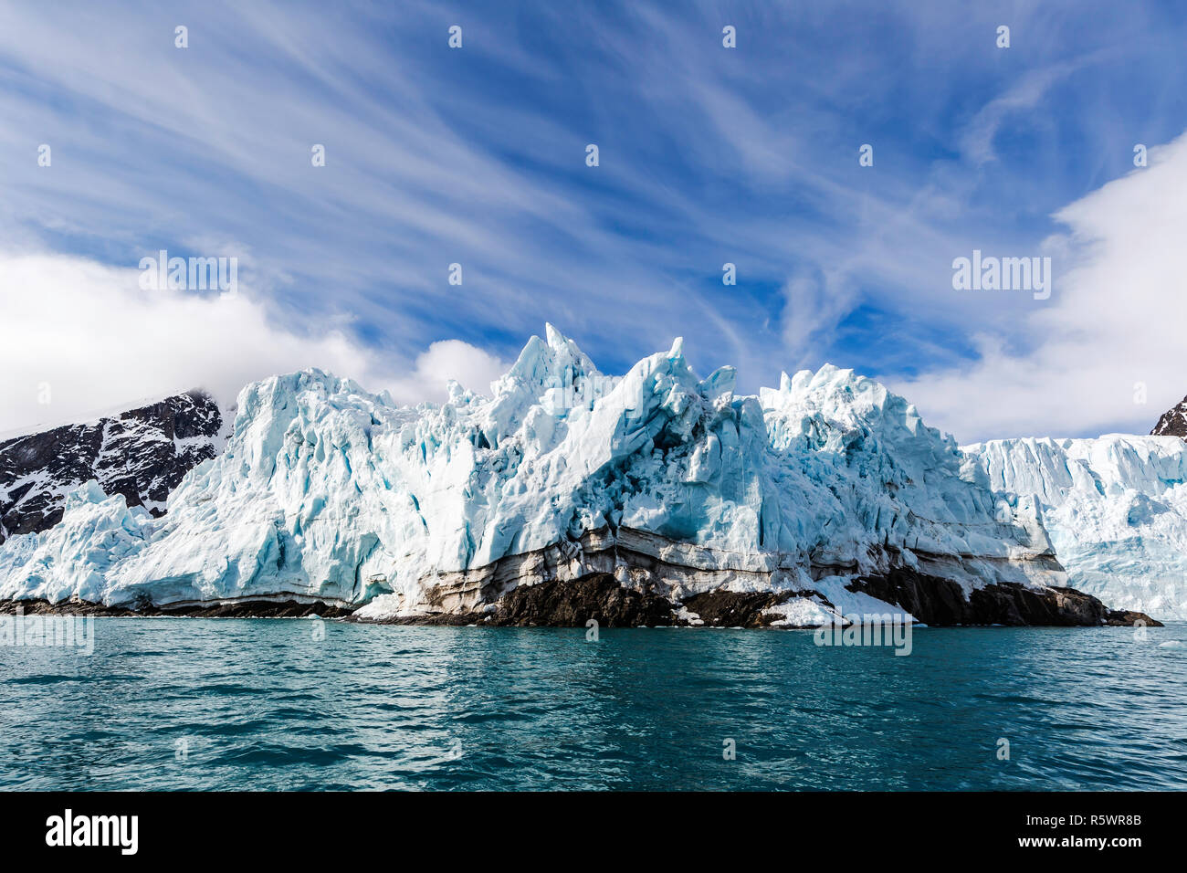 Monacobreen, Monaco Gletscher, auf der nordöstlichen Seite der Insel Spitzbergen, Svalbard, Norwegen Stockfoto