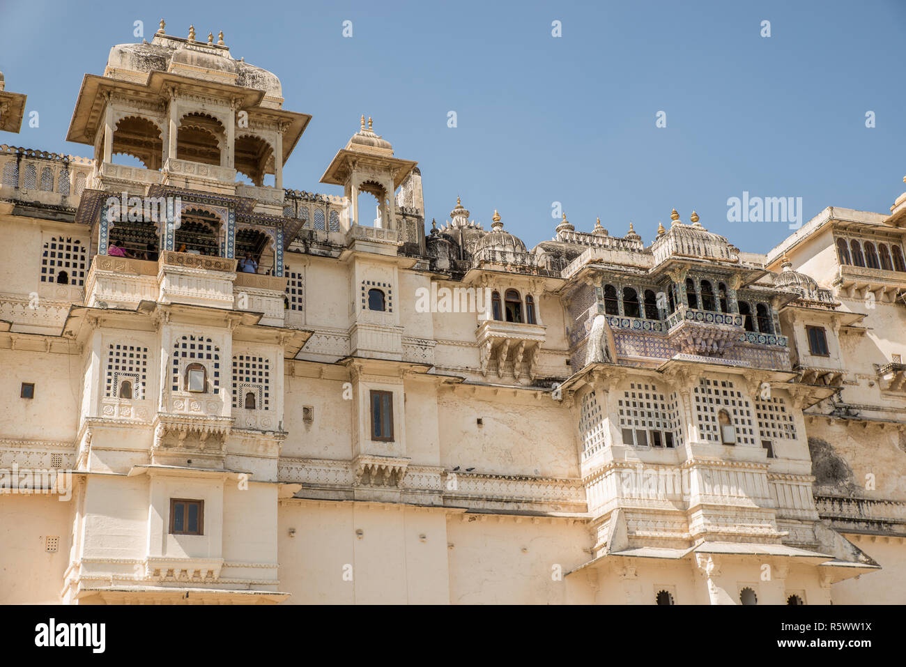 City Palace Building, Udaipur, Rajasthan, Indien Stockfoto