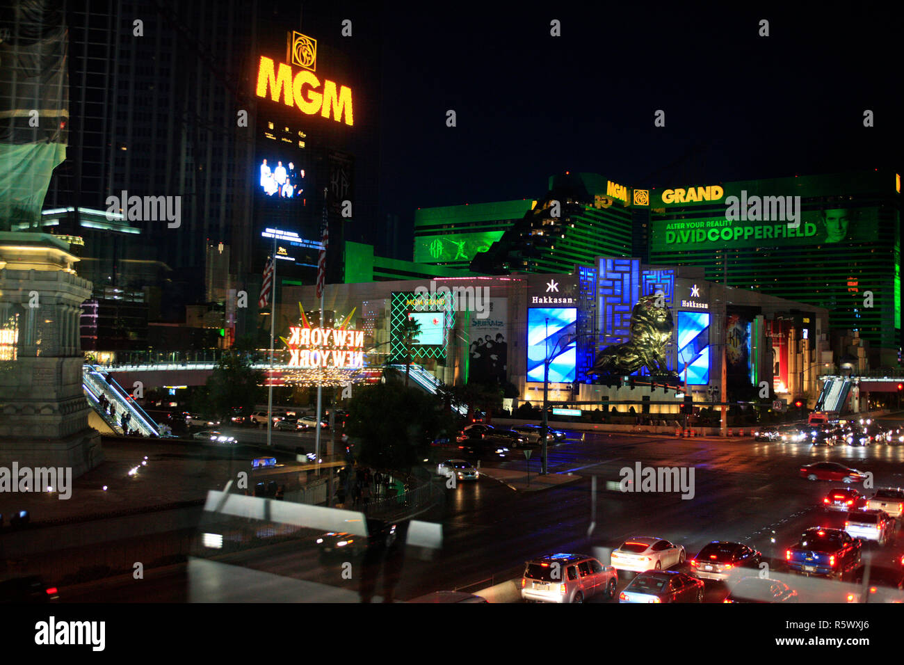 MGM Grand Hotel in der Nacht in Las Vegas, Nevada Stockfoto