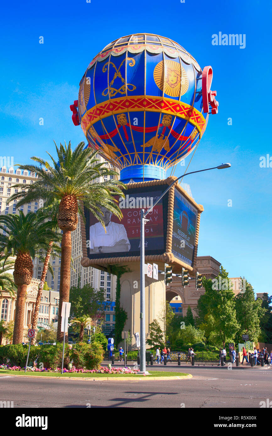 Französische Heißluftballon am Eingang nach Paris, Las Vegas, Nevada Stockfoto