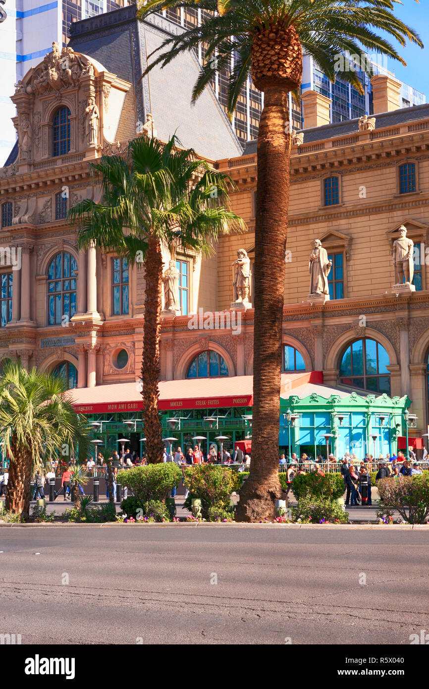Das Mon Ami Gabi Bistro Restaurant auf dem Strip in Paris, Las Vegas, Nevada Stockfoto