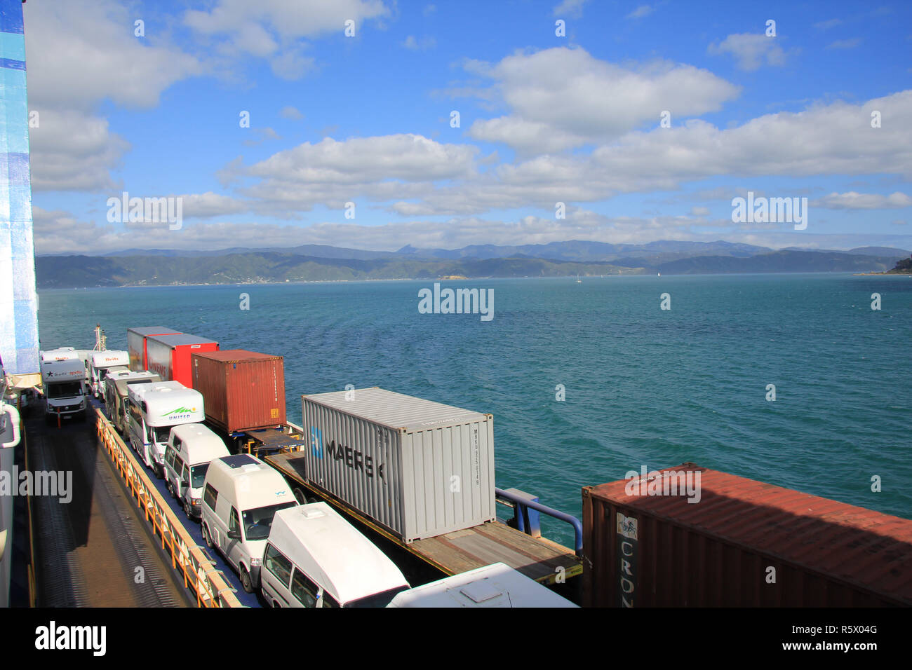 Interislander Fähre zwischen Picton (Südinsel) und Wellington (Nordinsel in Neuseeland Stockfoto