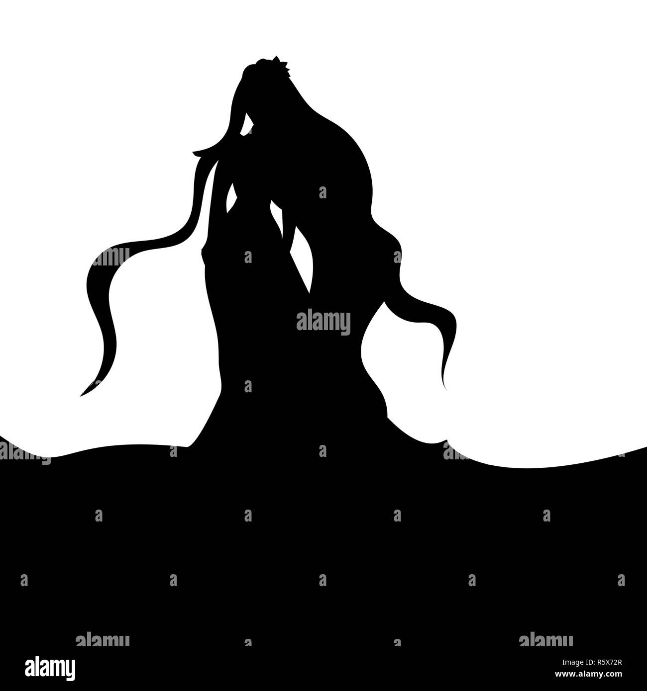 Naiad Nymphe Silhouette der antiken Mythologie fantasy Stockfoto