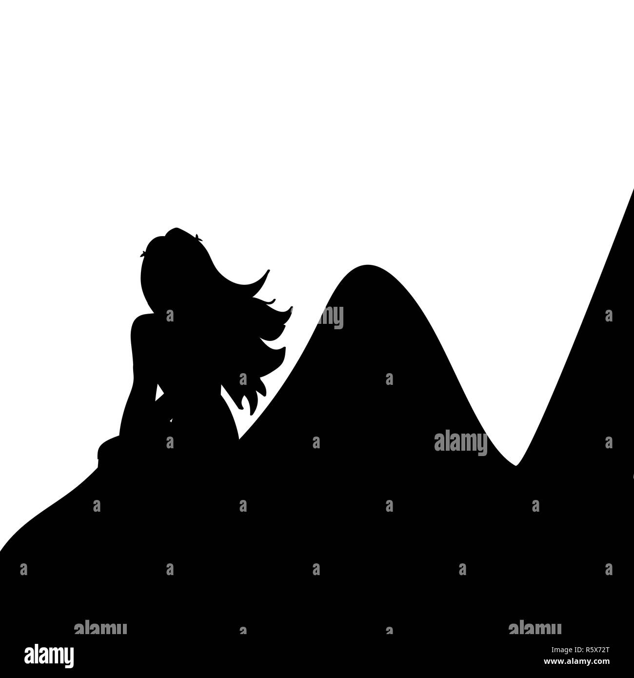 Oread Berg Nymphe Silhouette der antiken Mythologie fantasy Stockfoto