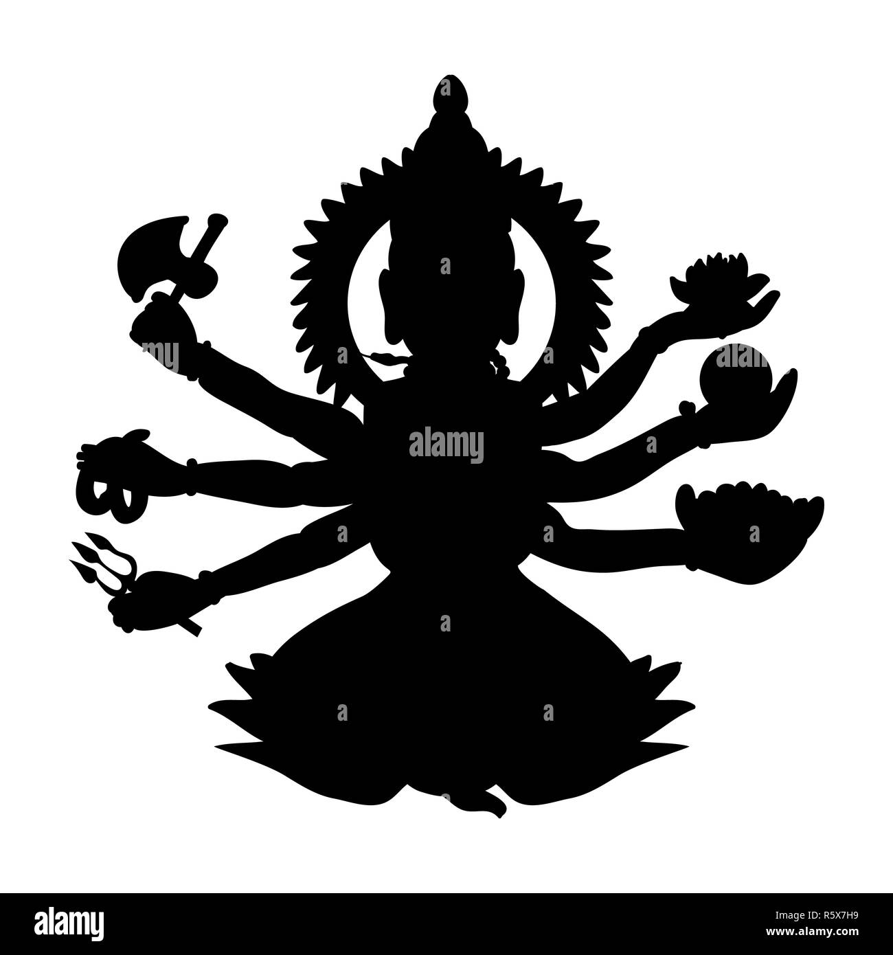 Shiva silhouette traditioneller Religion Spiritualität Stockfoto