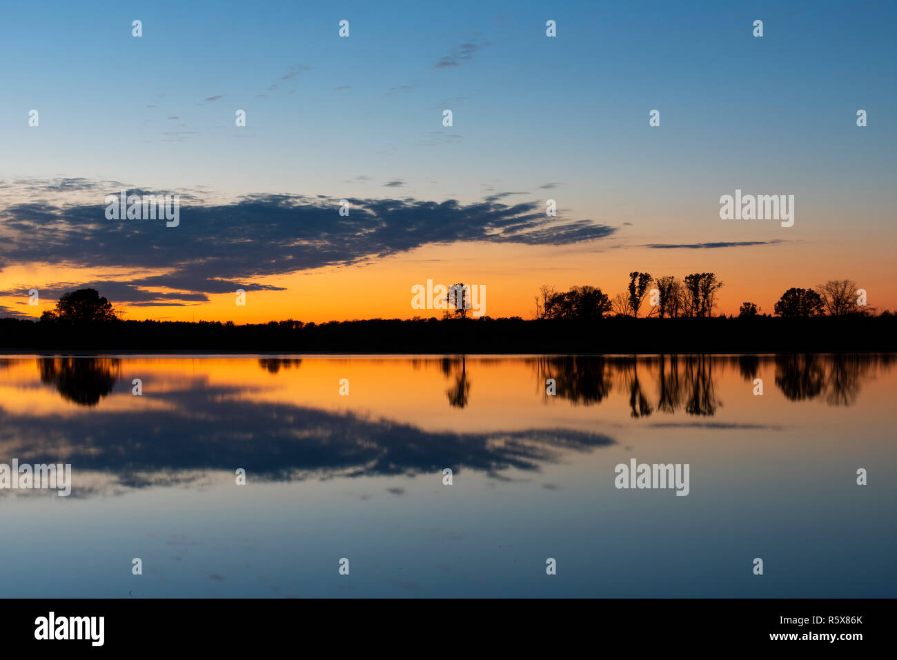 Sonnenuntergang, Crex wiesen Wildlife Management Area, November, Grantsburg, WI, USA, von Dominique Braud/Dembinsky Foto Assoc Stockfoto