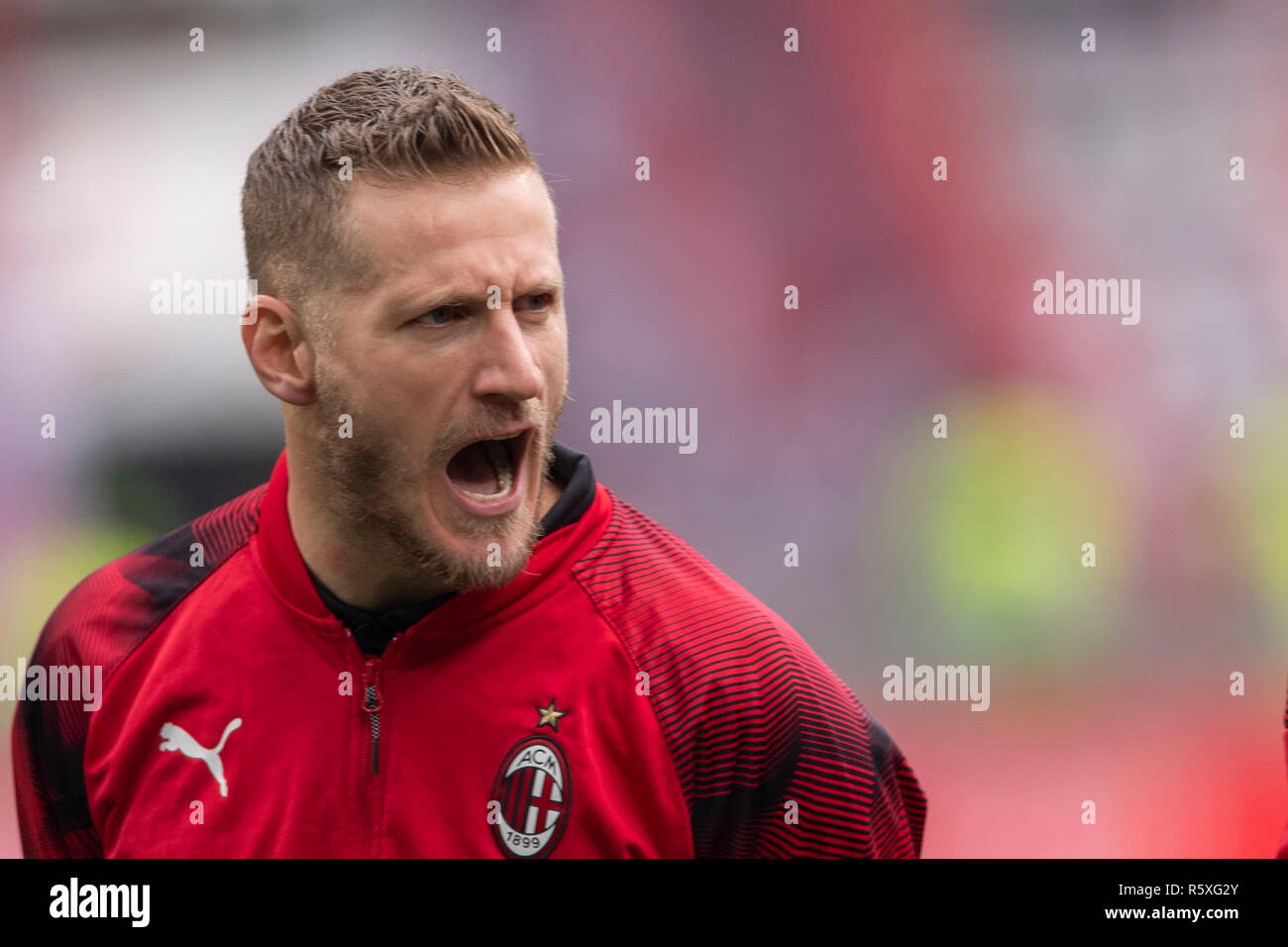 Ignazio Abate (Mailand) während Erie der Italienischen eine "Übereinstimmung zwischen Mailand 2-1 Parma an Giuseppe Meazza Stadium am 02. Dezember 2018 in Mailand, Italien. (Foto von Maurizio Borsari/LBA) Stockfoto