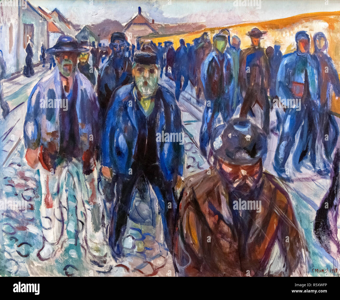 Arbeiter auf dem Weg nach Hause von Edvard Munch (1863-1944), Öl auf Leinwand, 1914 Stockfoto