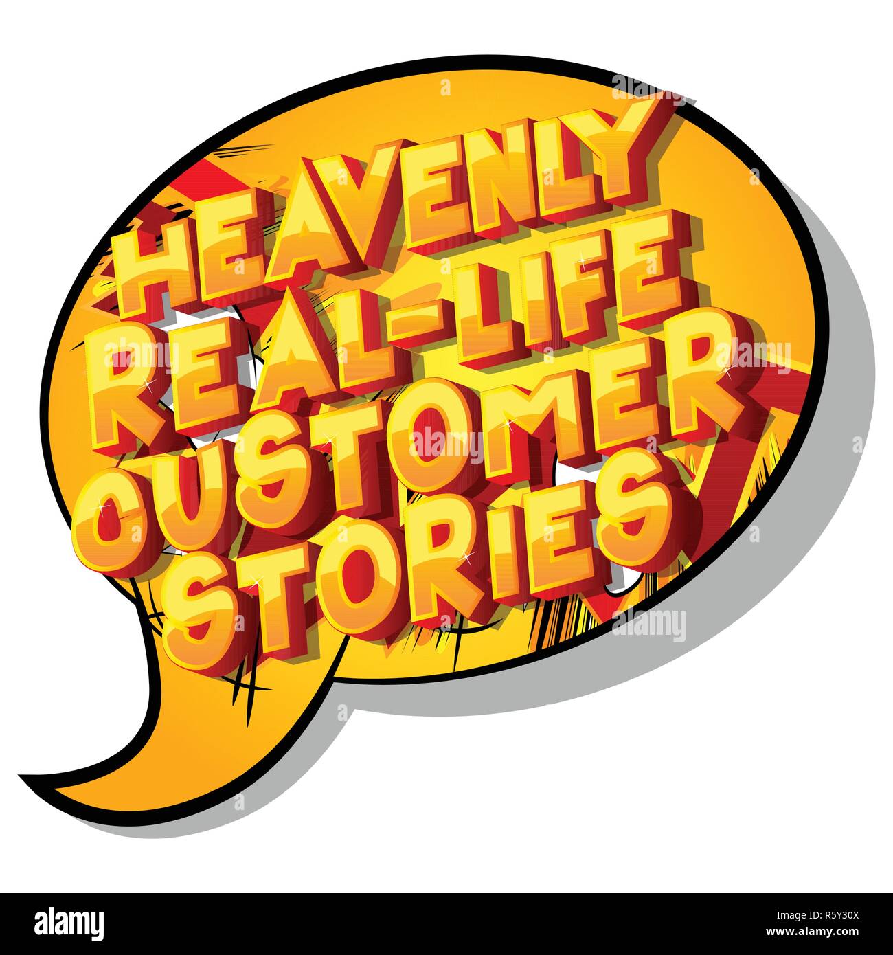 Himmlische Praxisbeispiel aus dem Kunden-Vector illustrierte Comic Stil Phrase auf abstrakten Hintergrund. Stock Vektor