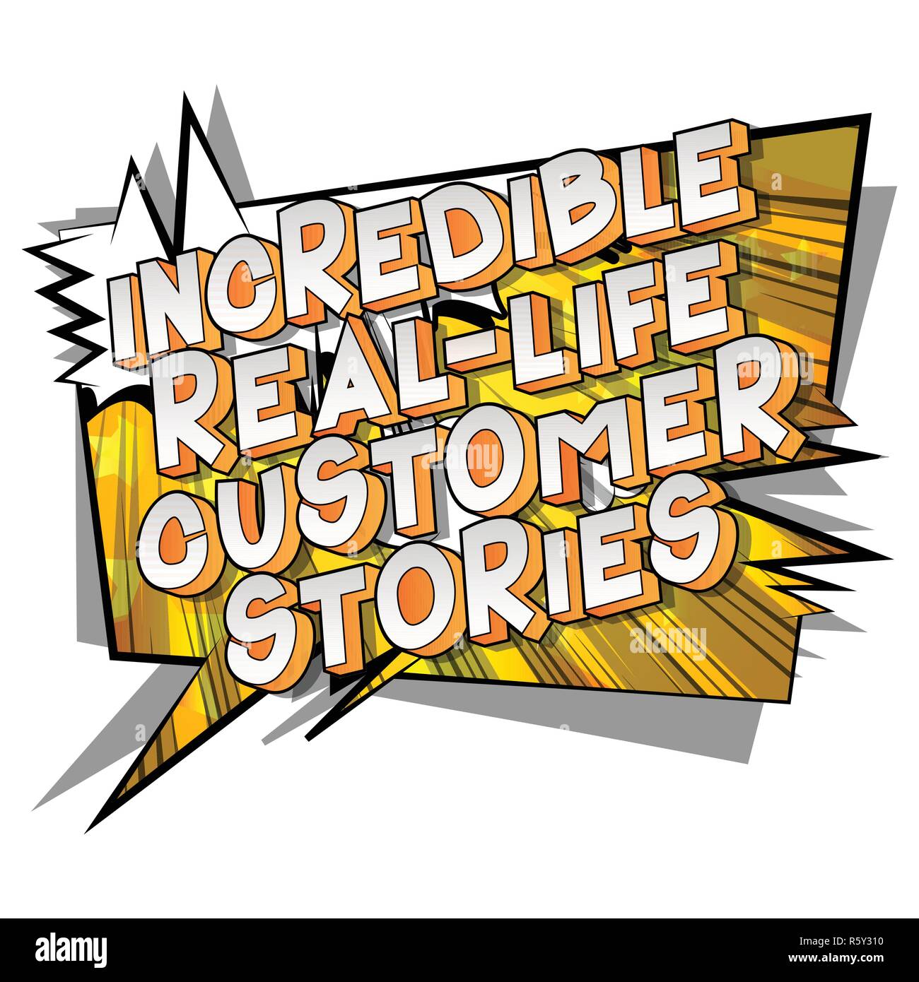 Unglaubliche Praxisbeispiel aus dem Kunden-Vector illustrierte Comic Stil Phrase auf abstrakten Hintergrund. Stock Vektor