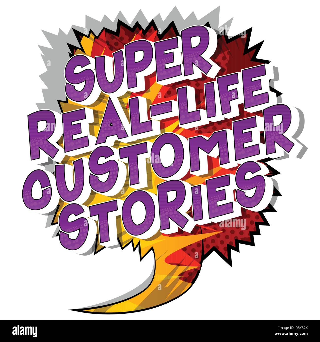 Super Praxisbeispiel aus dem Kunden-Vector illustrierte Comic Stil Phrase auf abstrakten Hintergrund. Stock Vektor