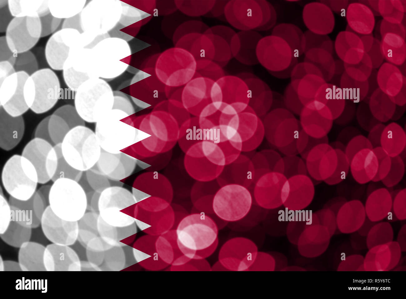 Katar abstrakte blurry bokeh Flagge. Weihnachten, Neujahr und Nationalen Tag Konzept Flag. Stockfoto