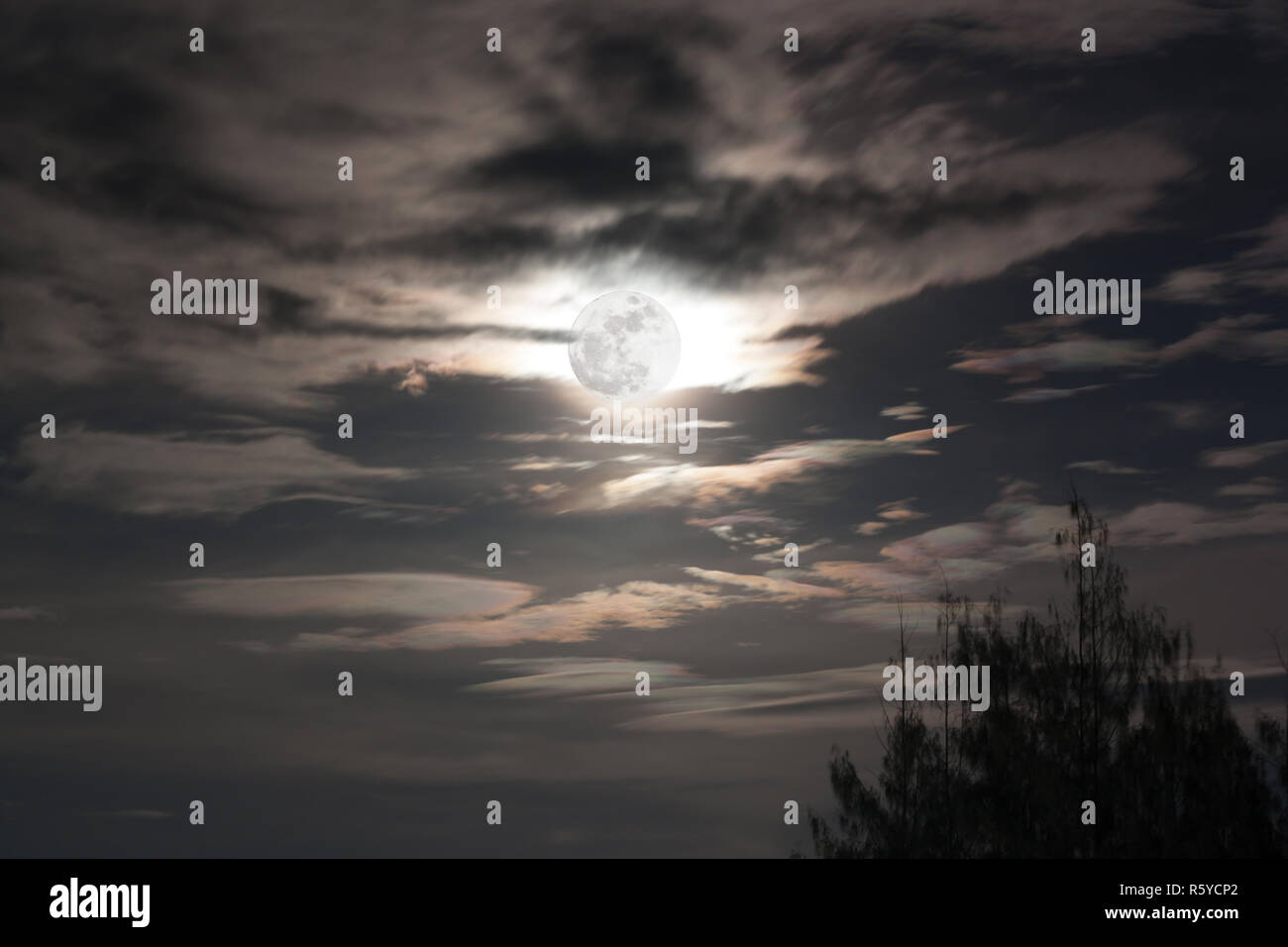 Vollmond in dunklen Himmel Stockfoto