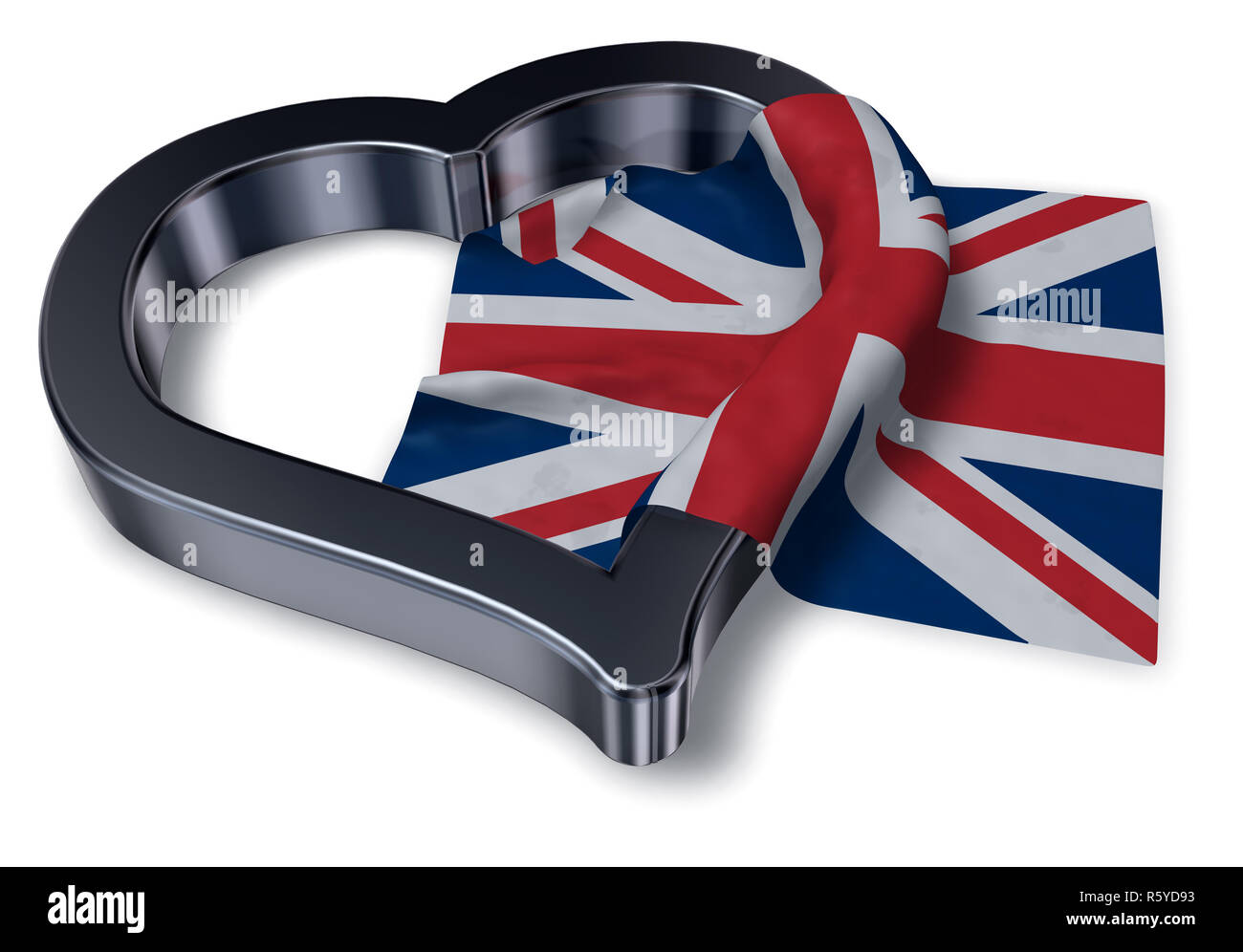 Herz und Flagge Großbritannien Stockfoto