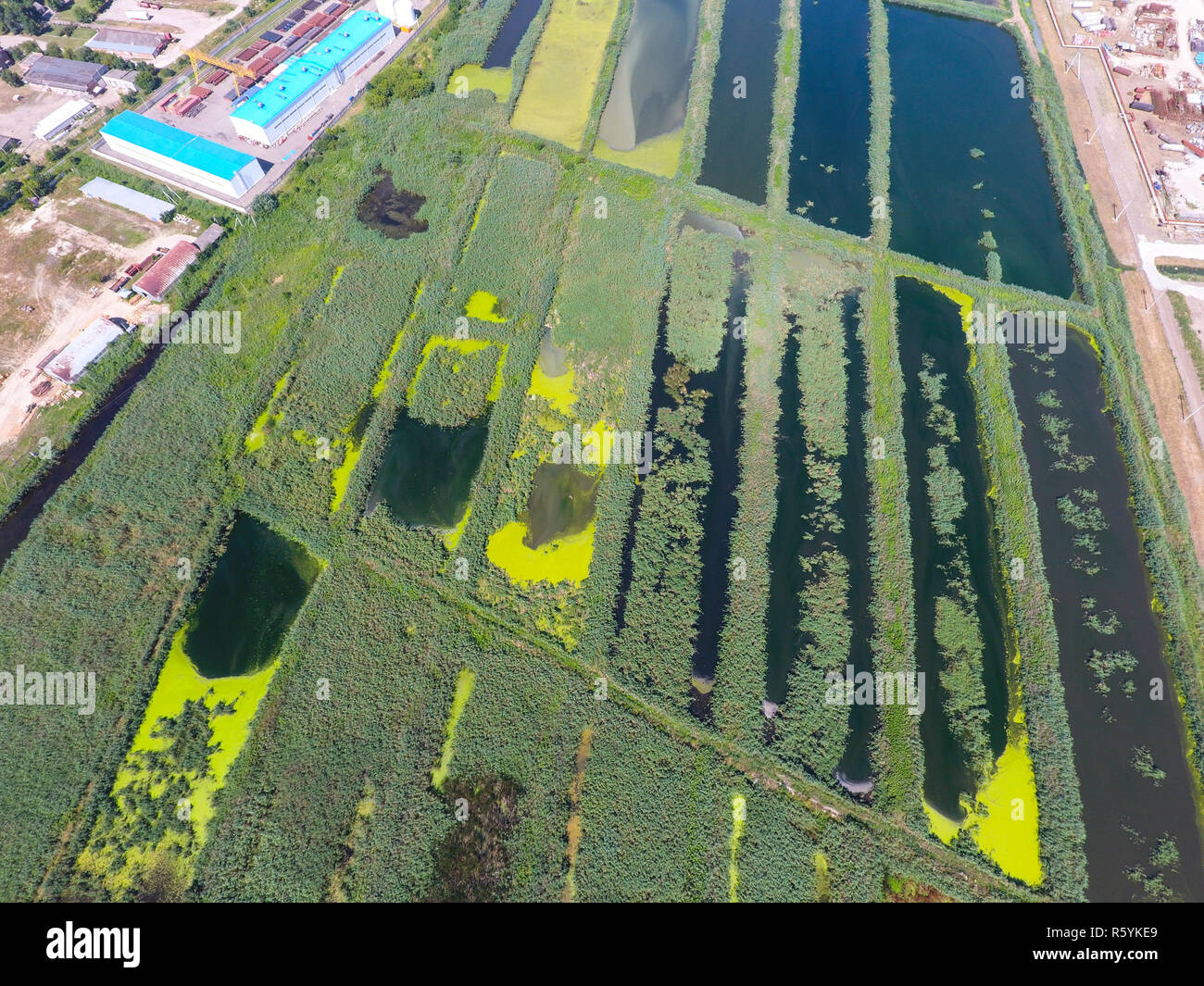 Die Kläranlage in Slavjansk-auf Kuban. Wasser für sewa Stockfoto