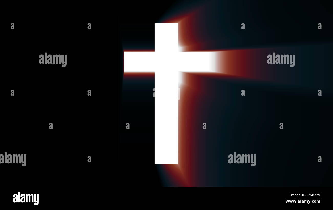 Licht Kreuz Christi, Ray beams Hintergrund Stockfoto