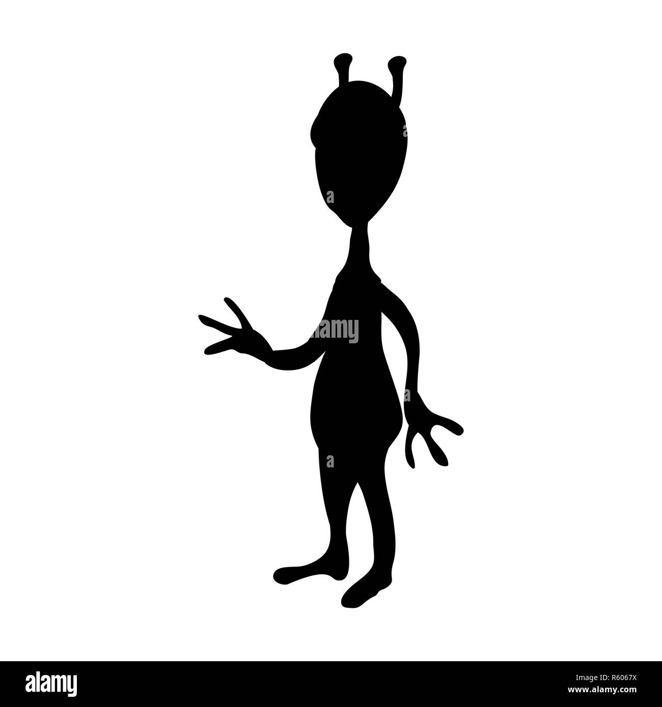 Außerirdische alien silhouette Kosmos Charakter Stockfoto