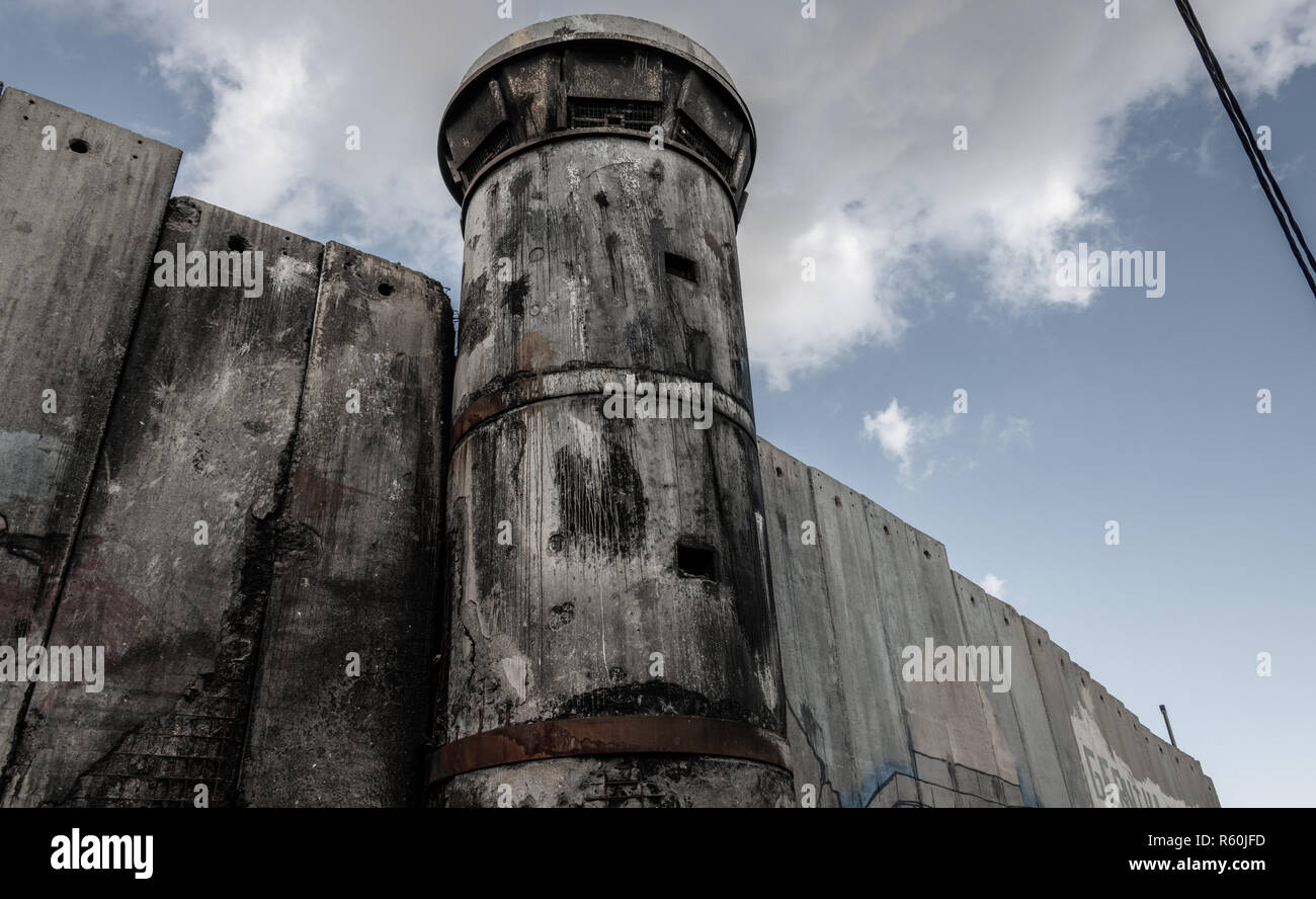 Grenzmauer zwischen Palästina und Israel in Bethlehem Stockfoto