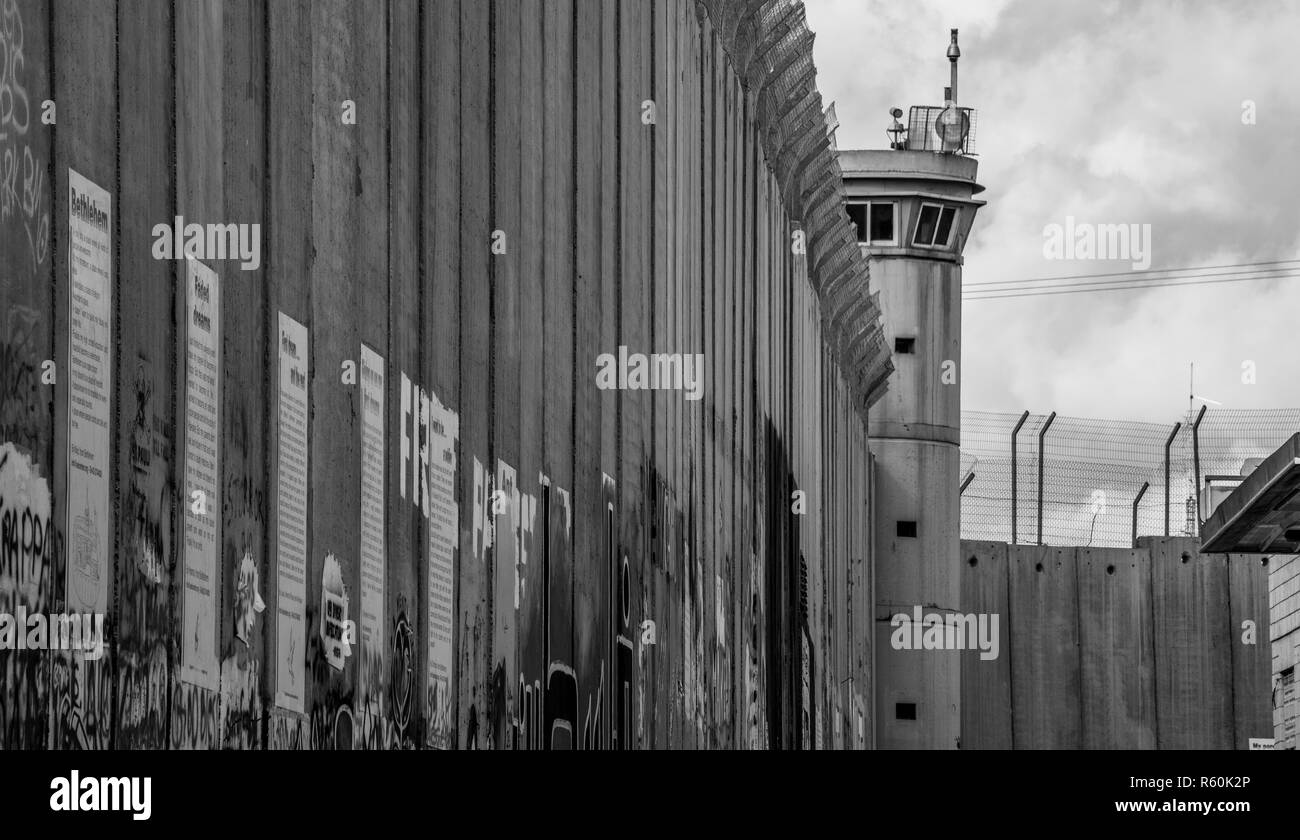 Grenzmauer zwischen Palästina und Israel in Bethlehem Stockfoto