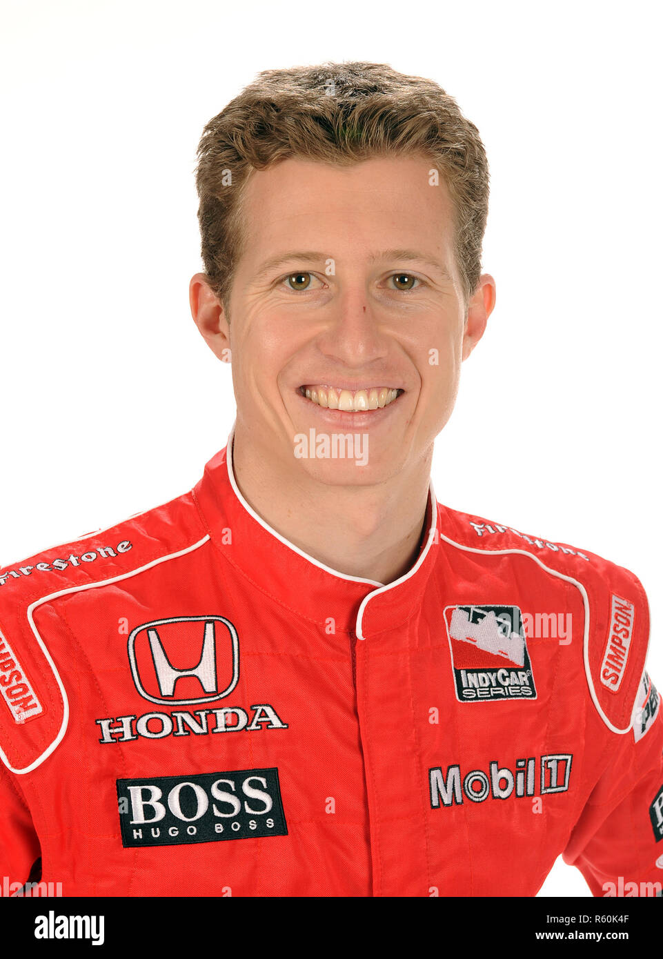 Ryan Briscoe von Australien beteiligt sich an der Indy Racing League Media Day bei Homestead-Miami Speedway in Homestead, Florida am 26. Februar 2008. Stockfoto