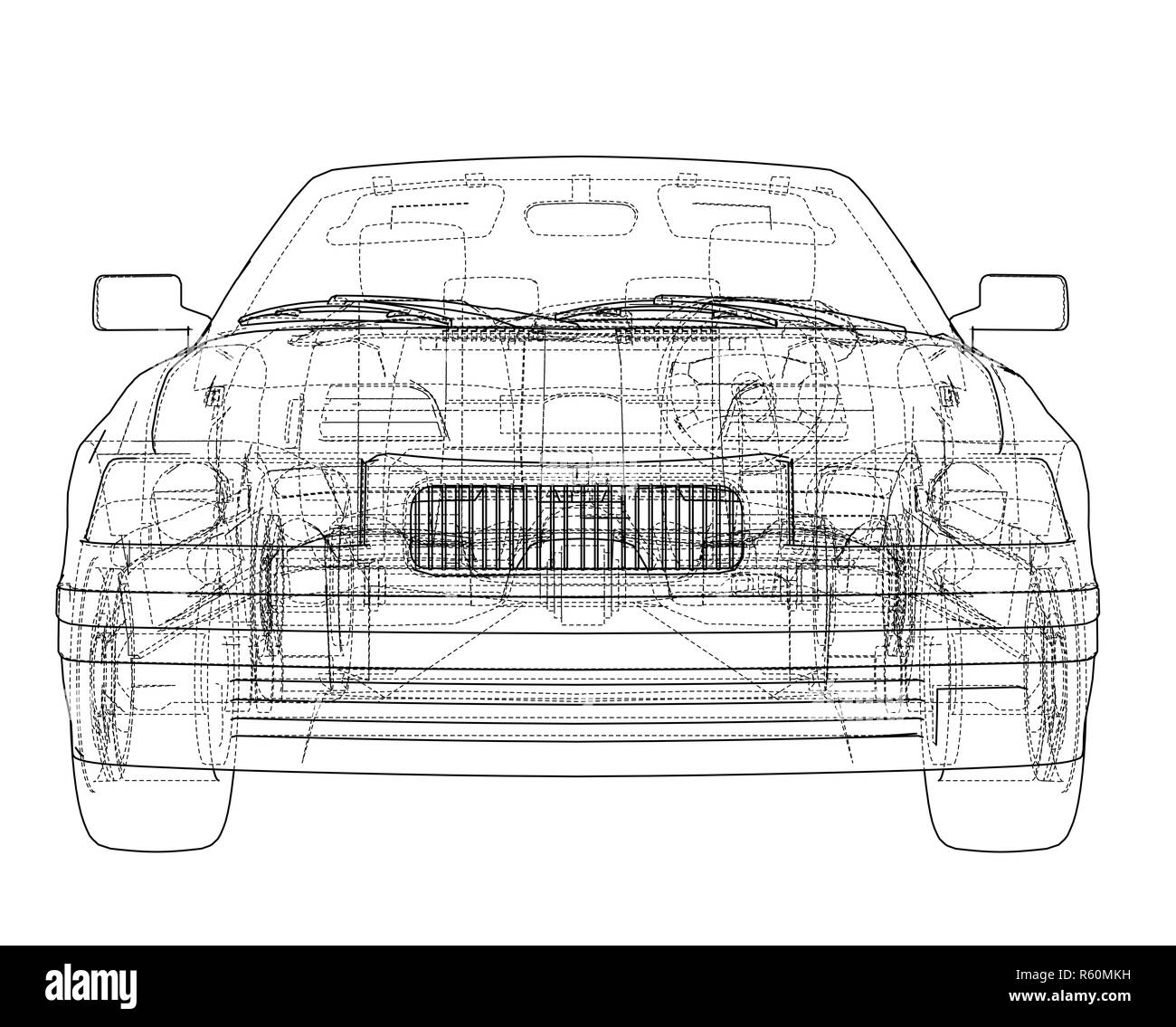 Auto cabrio Konzept. 3D-Darstellung Stockfoto