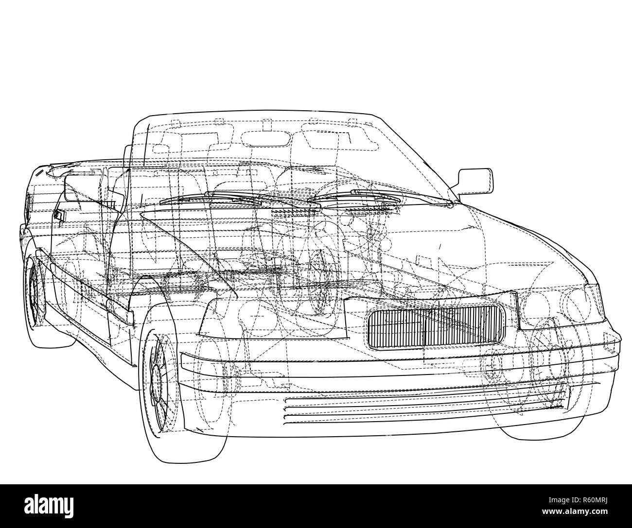 Auto cabrio Konzept. 3D-Darstellung Stockfoto