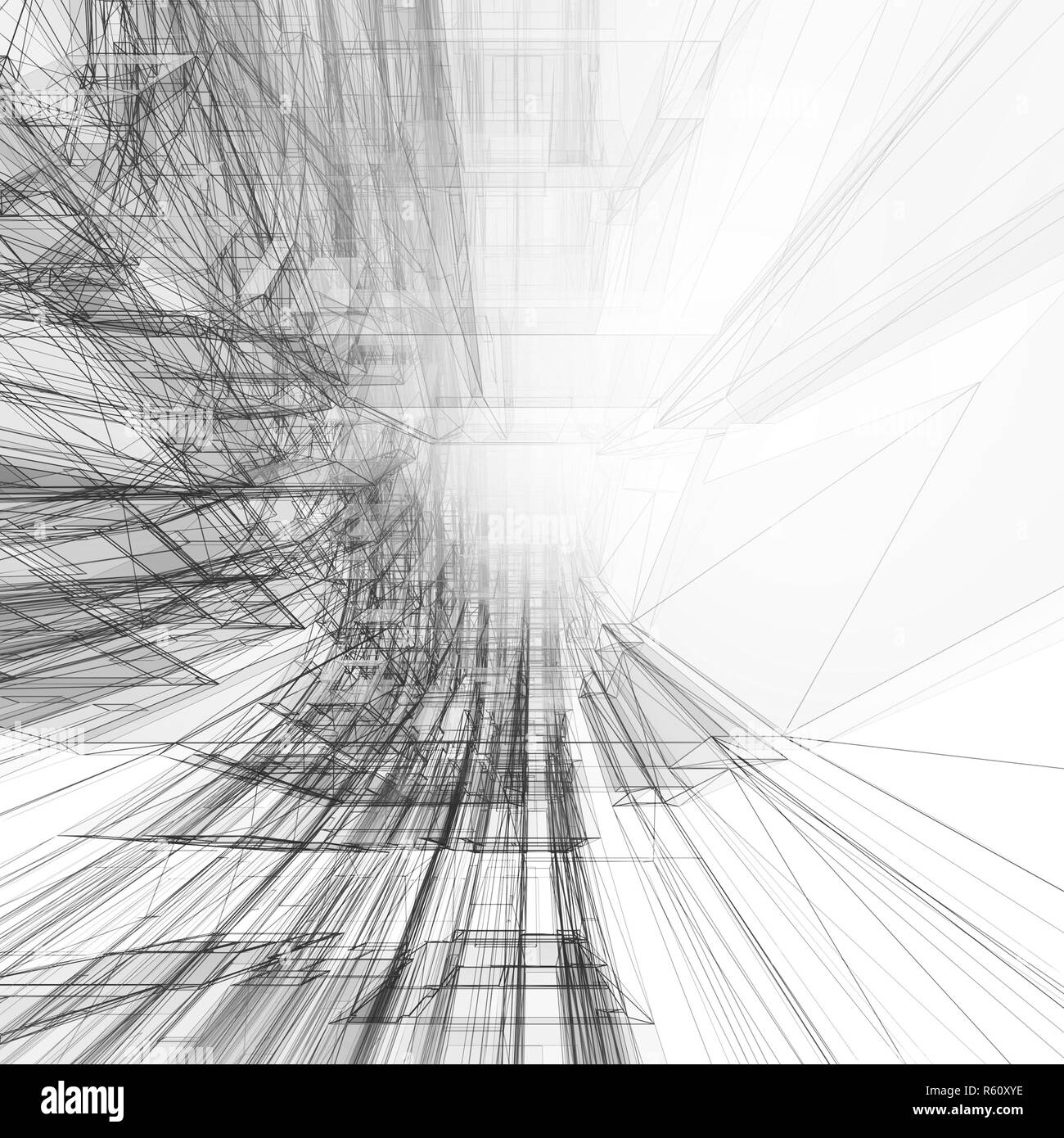 Abstrakte Architektur Hintergrund 3D-Rendering Stockfoto