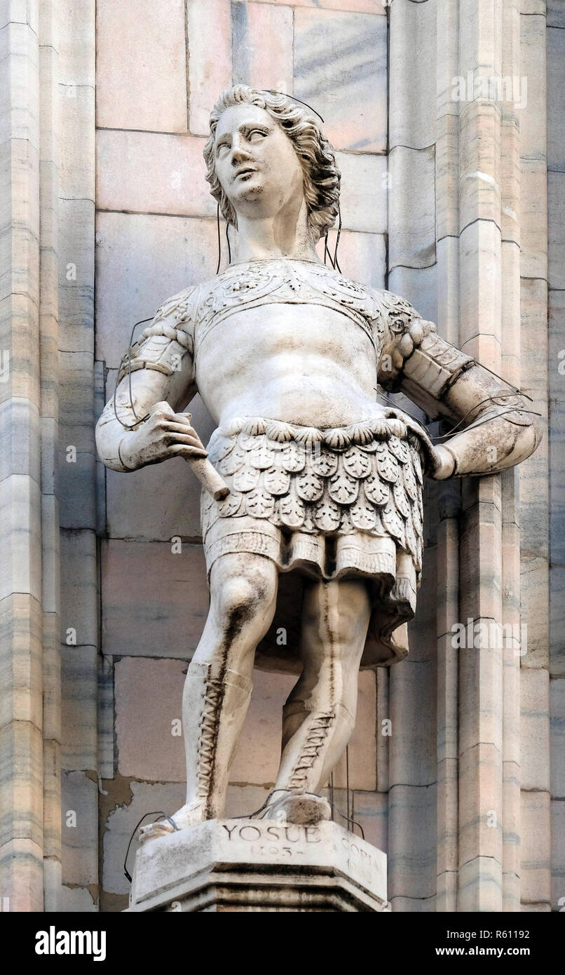 Joshua, Statue auf dem Mailänder Dom, Duomo di Santa Maria Nascente, Mailand, Lombardei, Italien Stockfoto