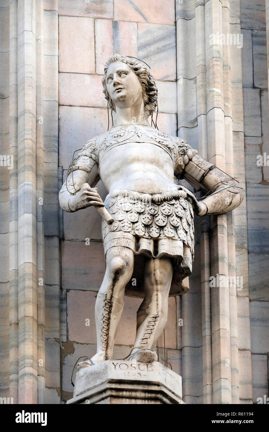 Joshua, Statue auf dem Mailänder Dom, Duomo di Santa Maria Nascente, Mailand, Lombardei, Italien Stockfoto