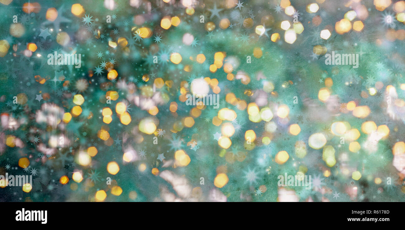 Weihnachtsbeleuchtung bokeh Karte Stockfoto