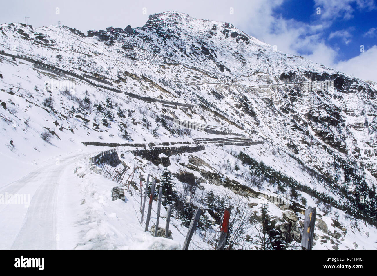 Sela Pass 14, 000 ft., Arunachal Pradesh, Indien Stockfoto