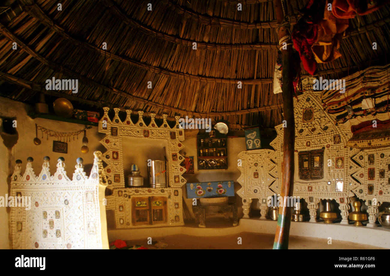 Rabari Haus, Gujarat, Indien Stockfoto