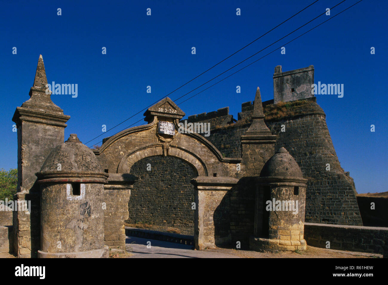 Fort gebaut von Portugiesisch-1535, Diu Union, Indien Stockfoto