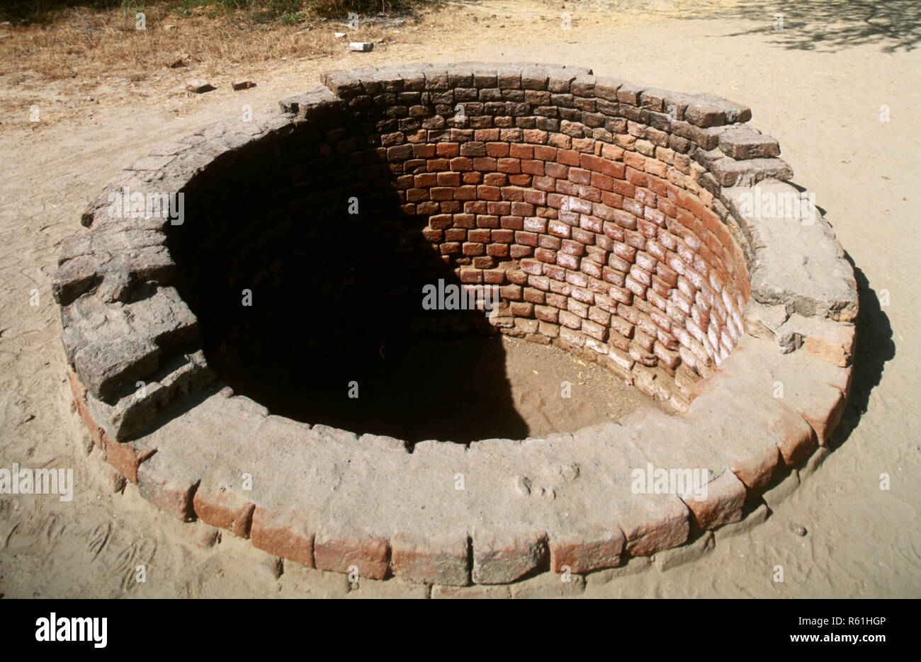 Indus Valley Civilization, Indus Harappa Civilizations, Archäologische Überreste von Harappa Port Town, 2300 bis 1700 v. Chr., Lothal, Bhal Region, Saragwala, Gujarat, Indien, Asien Stockfoto