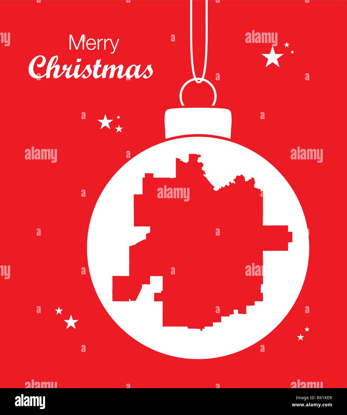 Frohe Weihnachten Abbildung Thema mit Karte von Tulsa, Oklahoma Stock Vektor