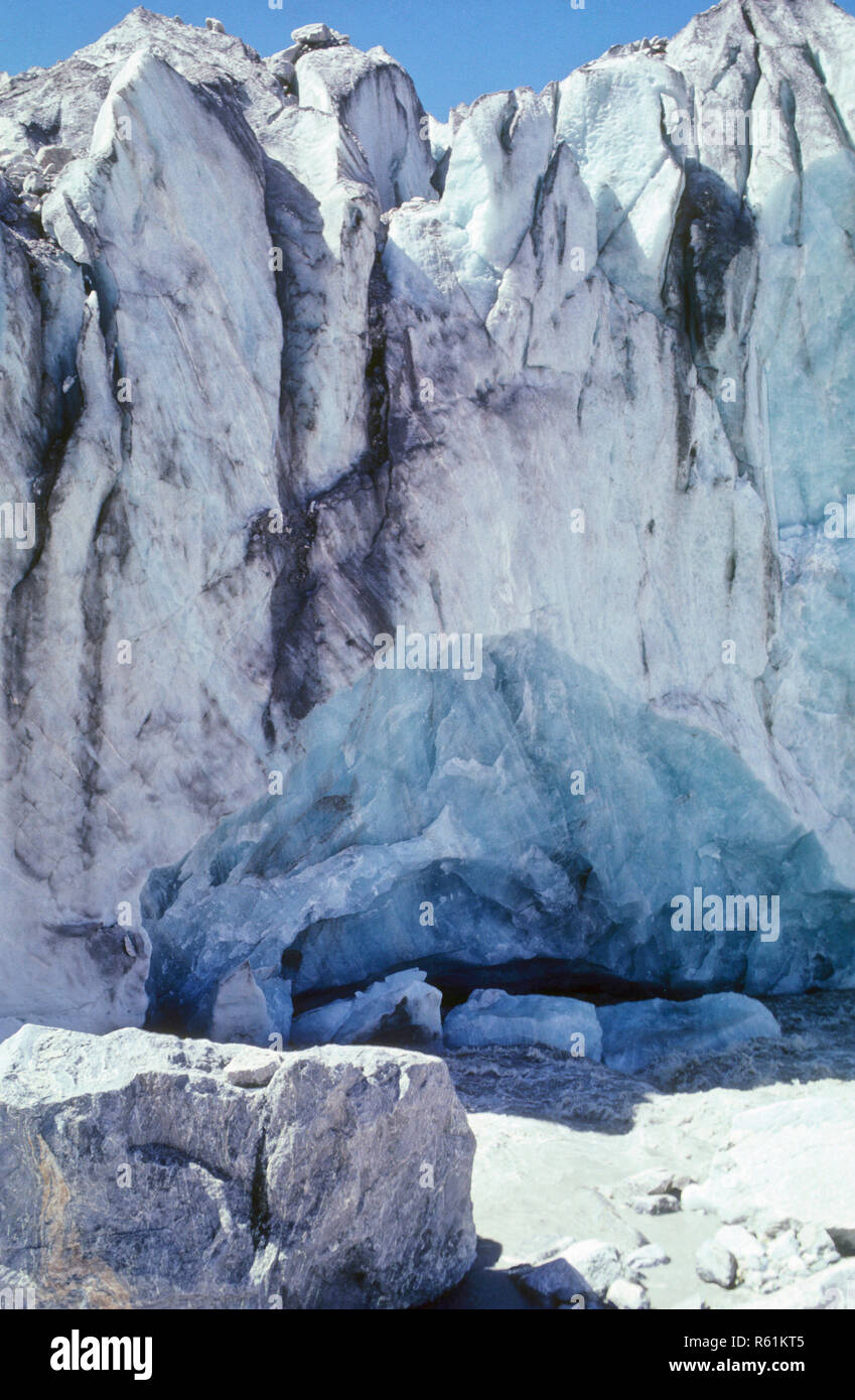 Gomukh Gletscher - Mund von Ganga in Uttar Pradesh, Indien Stockfoto