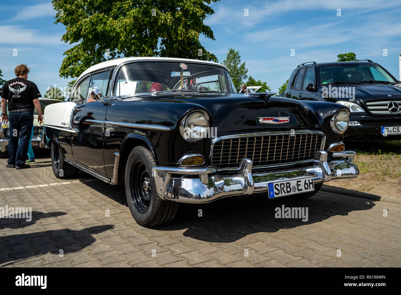 PAAREN IM GLIEN, Deutschland - 19. MAI 2018: Full-size Auto Chevrolet Bel Air, 1955. Oldtimer-show 2018 sterben. Stockfoto